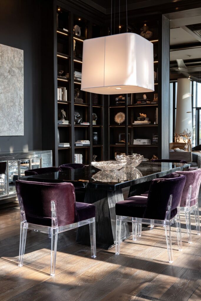 Transparent Modern Luxury with Purple Accents
