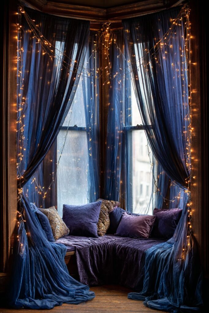 Window Alcove Magic with Layered Curtain Drama