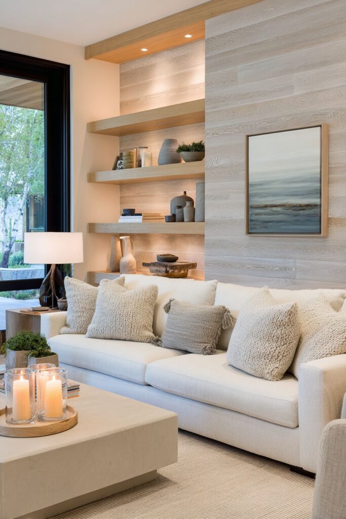 Whitewashed Wood Plank Walls with Handcraft Elements