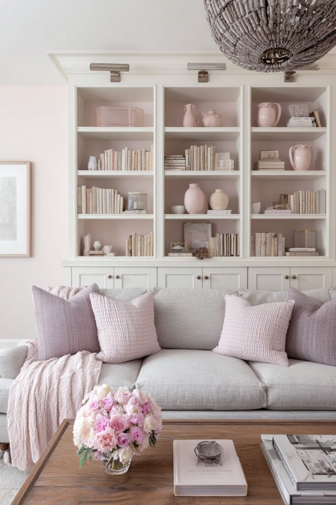 Pink Accent Wall with Balanced Color Blocking