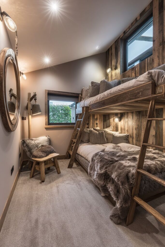 Corner Bunk Bed Arrangement for Angled Spaces