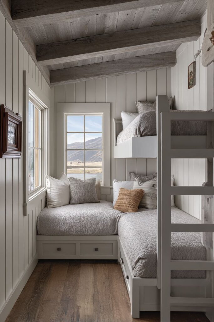 Corner Bunk Bed Arrangement for Angled Spaces