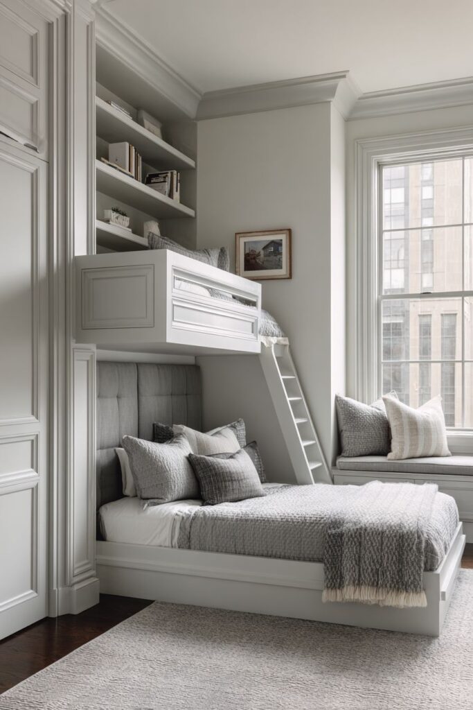 Corner Bunk Bed Arrangement for Angled Spaces