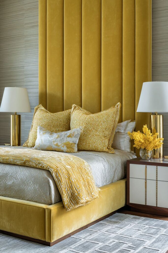 Contemporary Yellow Drama with Luxurious Textures