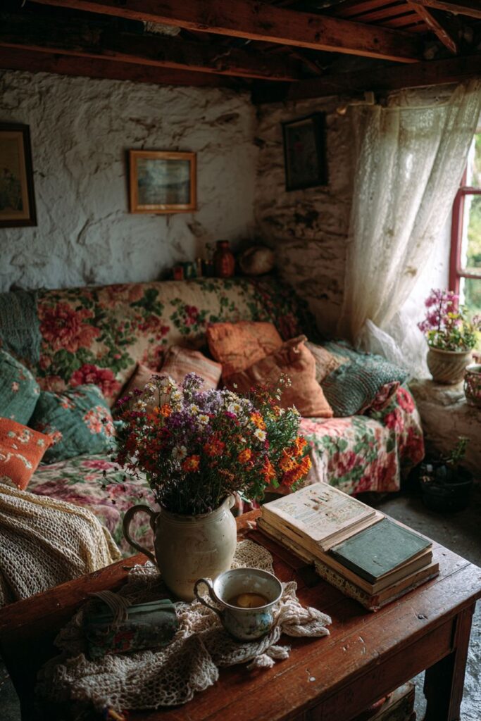 Romantic Floral Haven with Vintage Charm