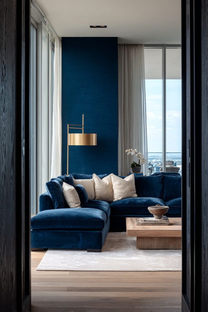 Luxurious Navy Velvet Centerpiece