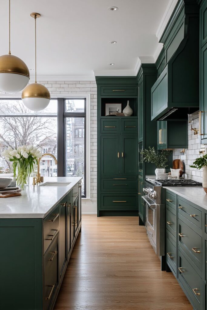 Classic Shaker-Style Forest Green Kitchen