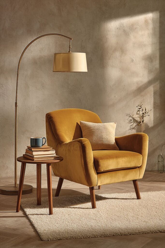 Cozy Reading Nook with Mid-Century Modern Flair