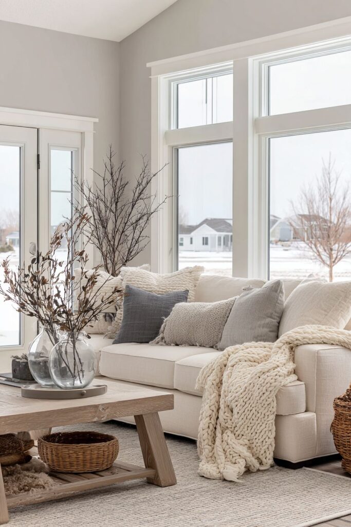 Winter White Living Room Sanctuary