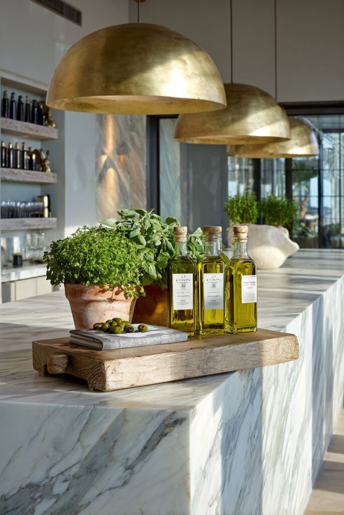 Modern Marble Island Sophistication