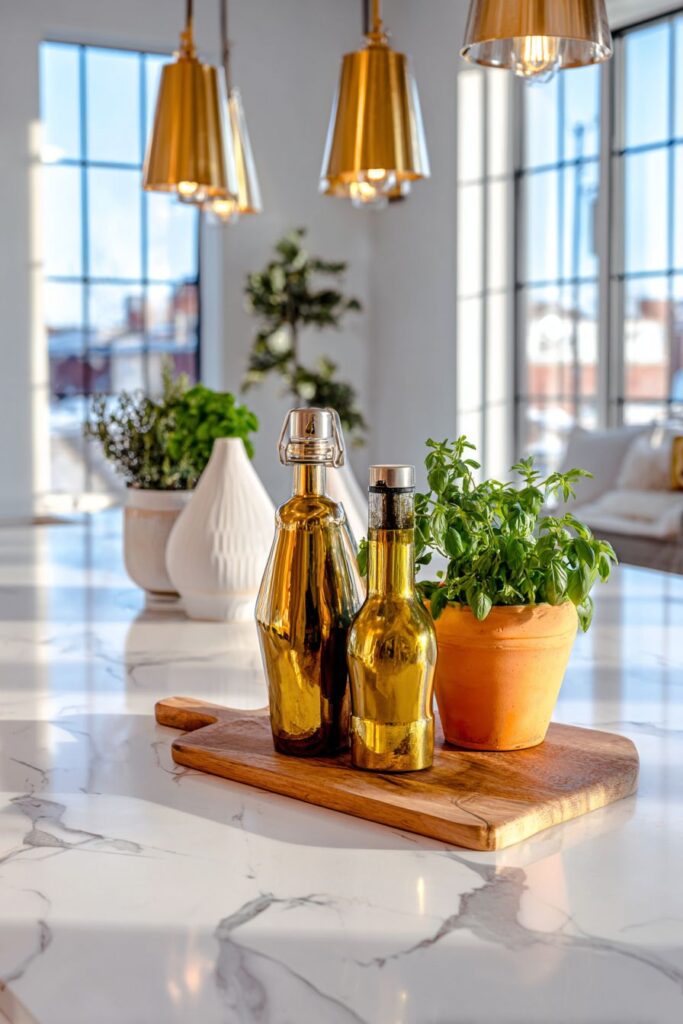 Modern Marble Island Sophistication