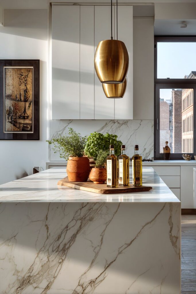 Modern Marble Island Sophistication