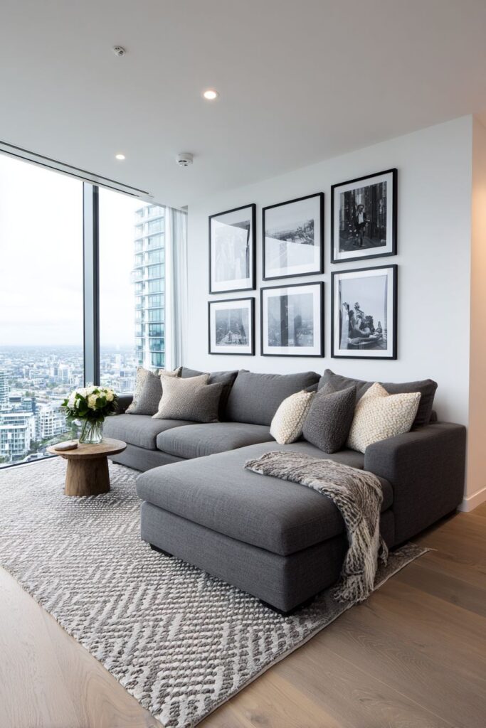 Sophisticated Gallery Wall with Black and White Photography