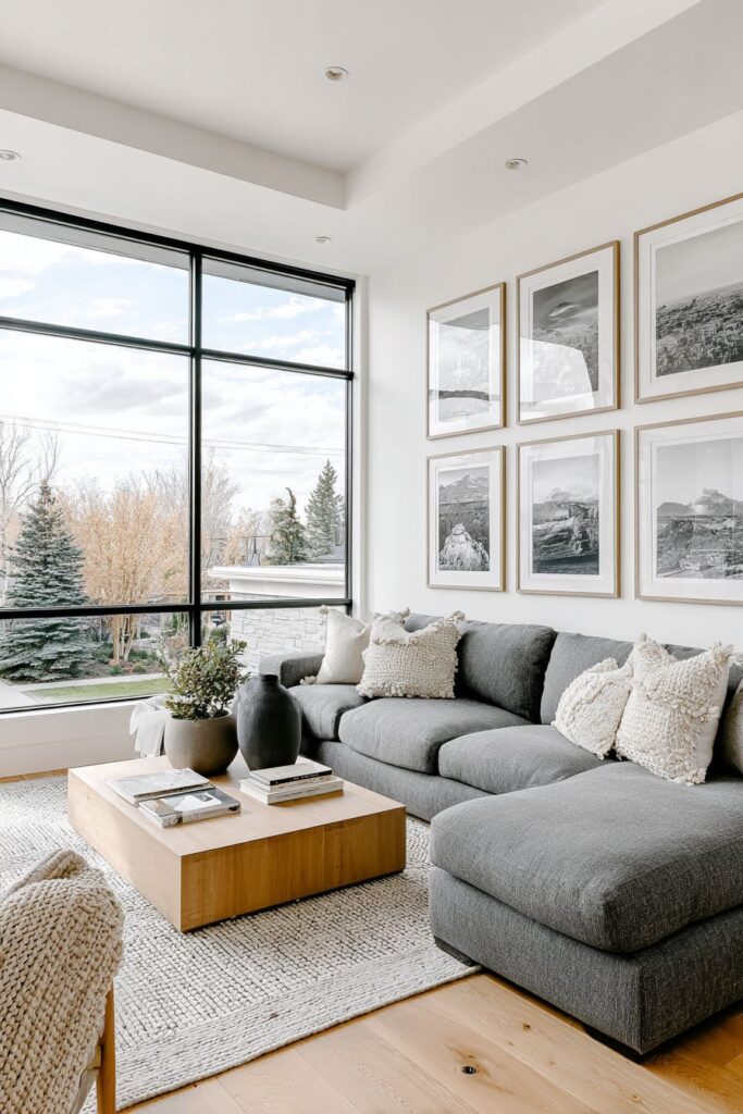 Sophisticated Gallery Wall with Black and White Photography