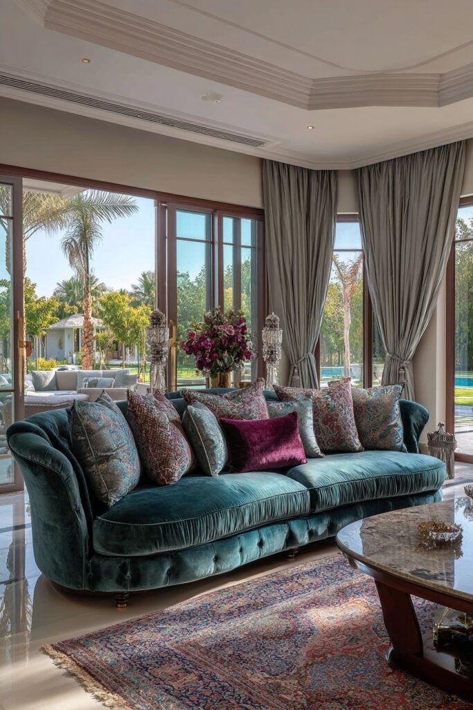 Emerald Elegance with Velvet Sophistication