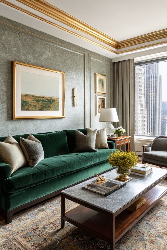 Emerald Elegance with Velvet Sophistication