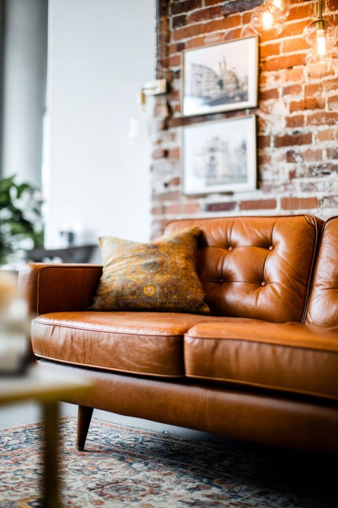 Mid-Century Leather Meets Industrial Chic