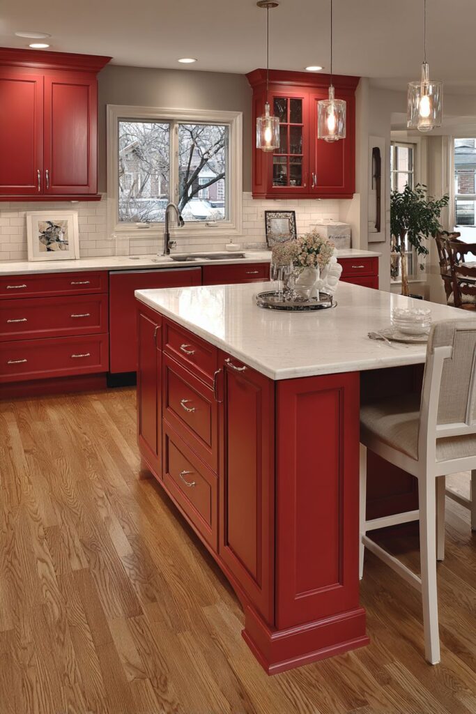Deep Crimson Cabinet Elegance