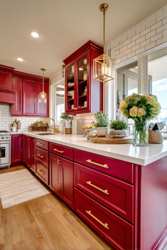 Deep Crimson Cabinet Elegance