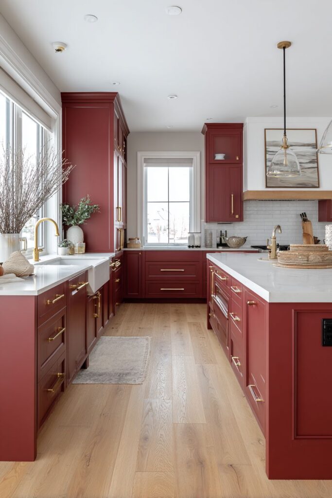 Deep Crimson Cabinet Elegance