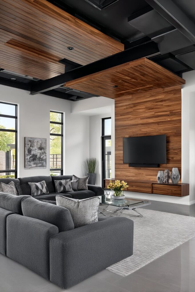 Contemporary Floating Media Wall Design