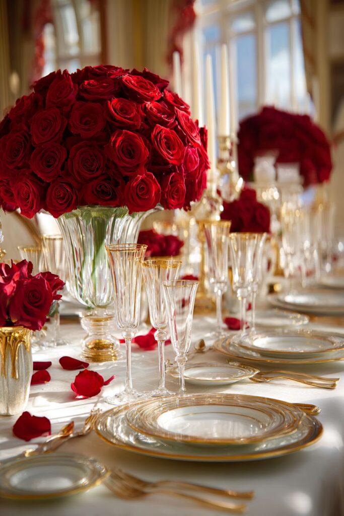 Classic Crimson Romance with Crystal Elegance