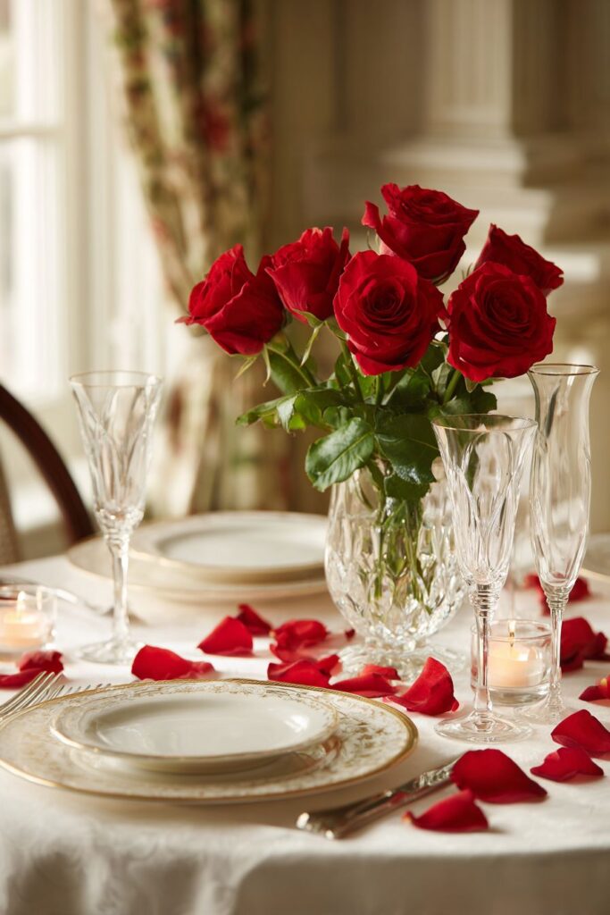 Classic Crimson Romance with Crystal Elegance
