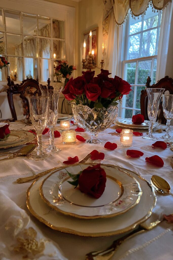 Classic Crimson Romance with Crystal Elegance