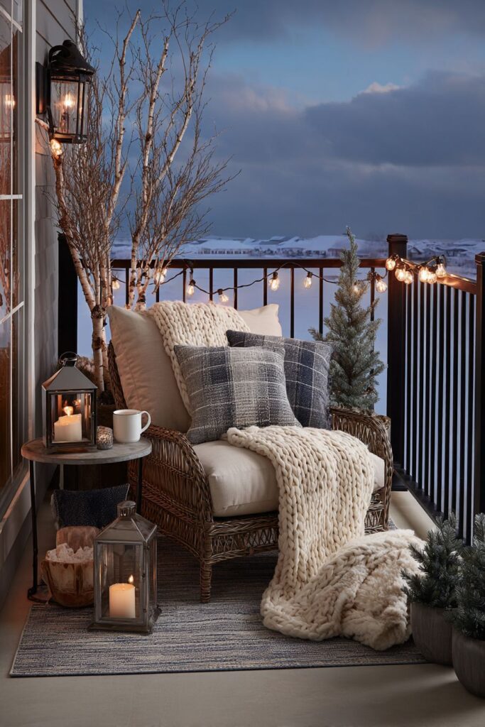 Cozy Corner Seating with Chunky Knit Textures