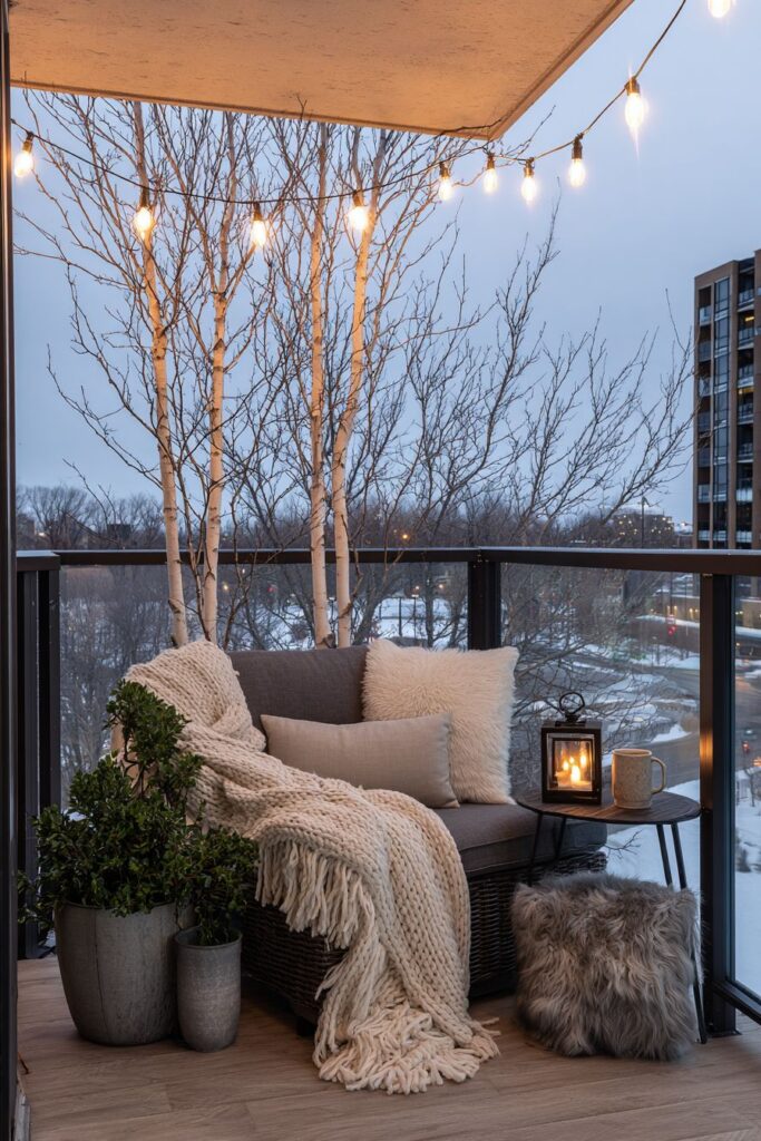 Cozy Corner Seating with Chunky Knit Textures