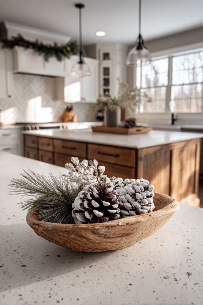 Farmhouse Winter Elegance with Evergreen Charm