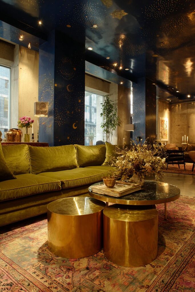 Celestial Dreams with Navy Ceiling and Jewel-Tone Luxury