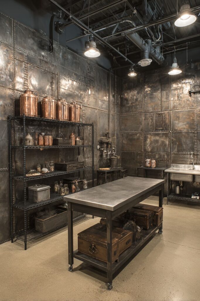 Steel Stud Framing and Galvanized Metal Panels