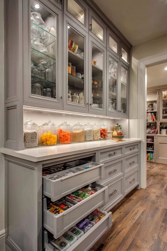 Efficient Galley Kitchen Light Gray Cabinets