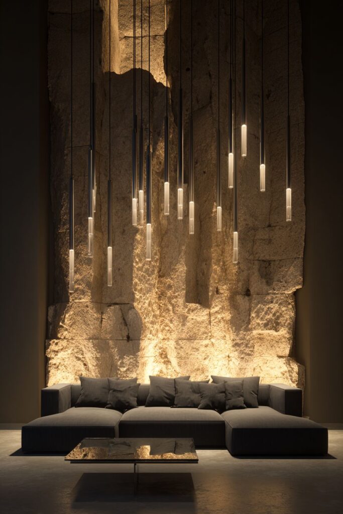 Dramatic Natural Stone Accent Wall