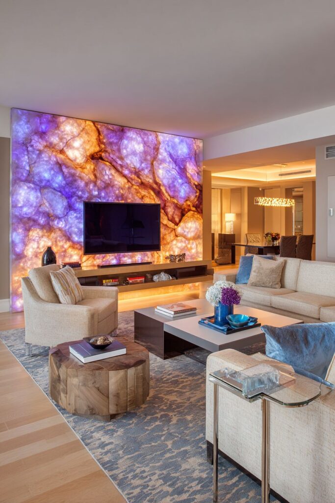 LED Backlit Panels for Dramatic Accent Wall Features