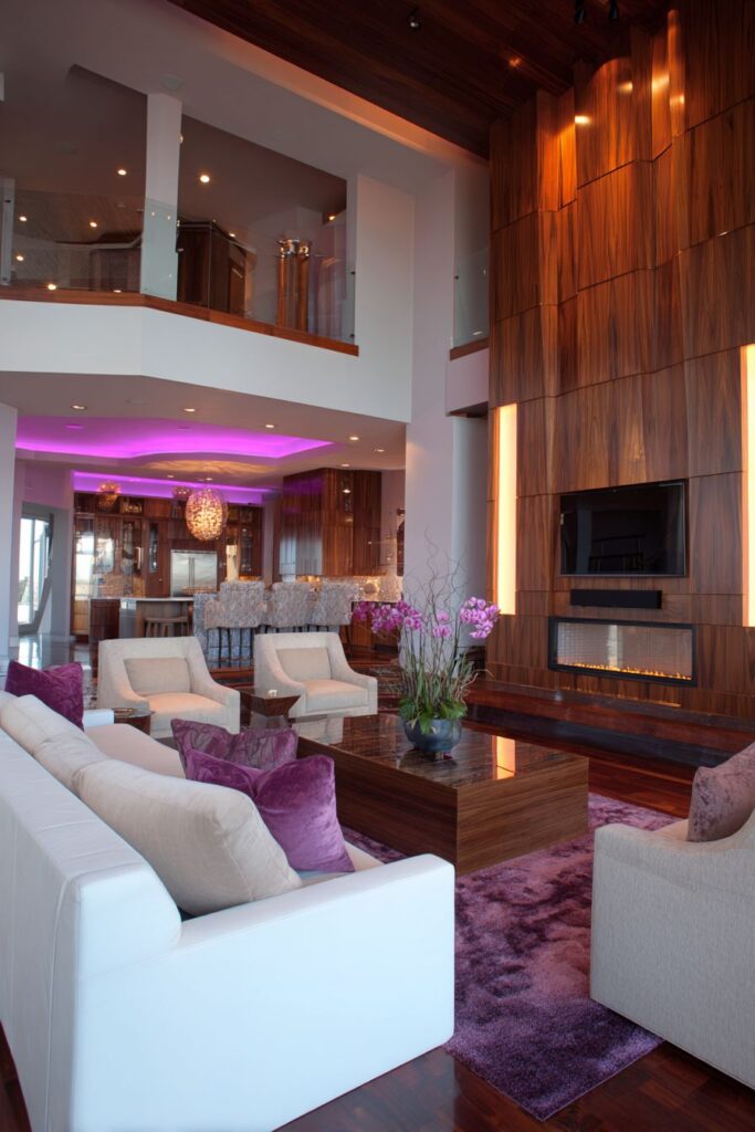 LED Backlit Panels for Dramatic Accent Wall Features