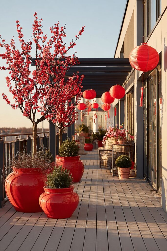 Apartment Balcony Transformed into Festive Outdoor Display