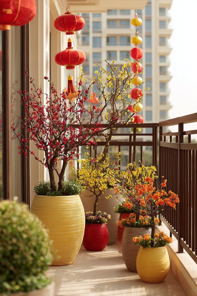 Apartment Balcony Transformed into Festive Outdoor Display