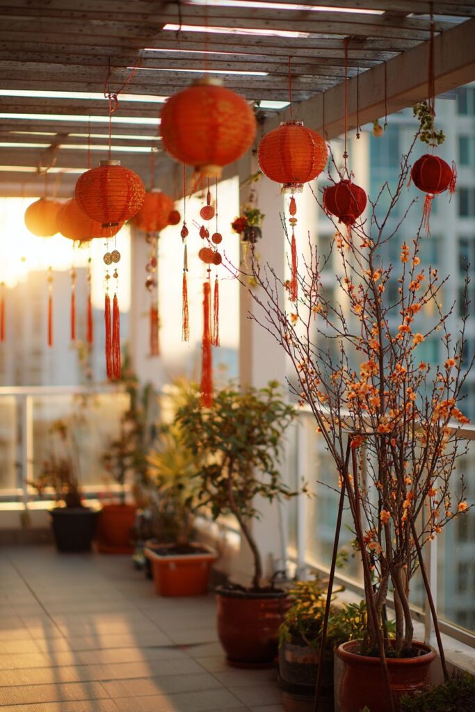 Apartment Balcony Transformed into Festive Outdoor Display