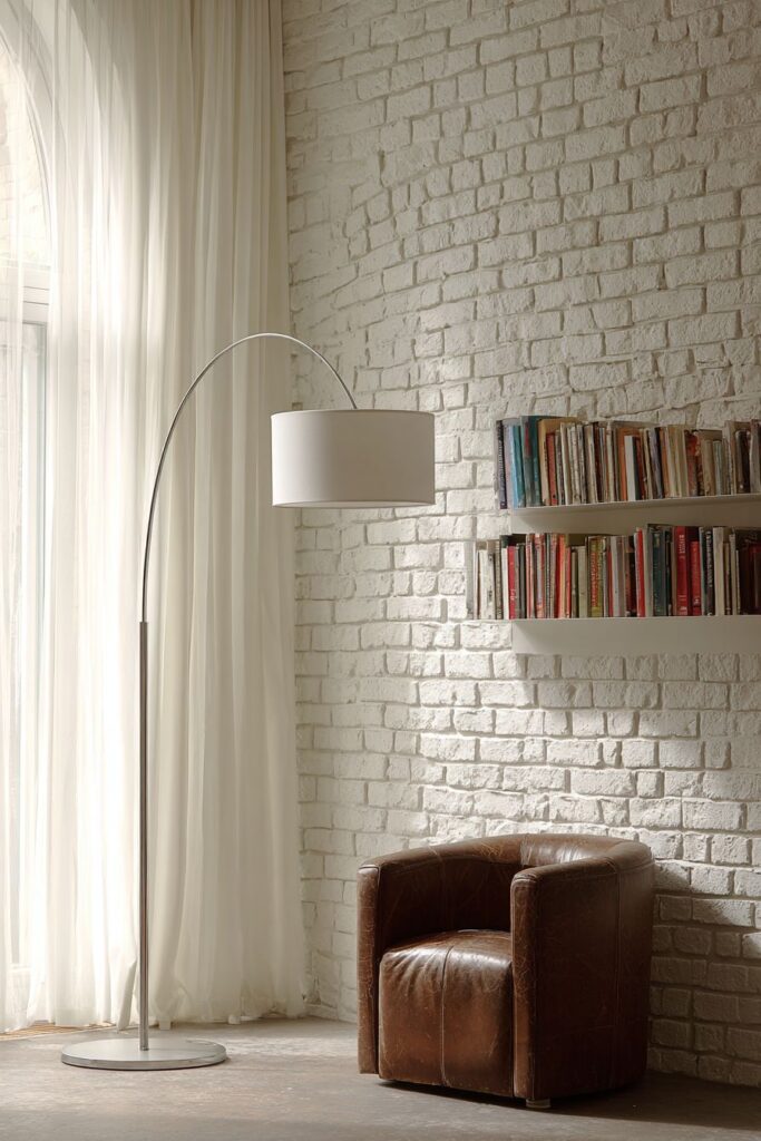 Intimate Reading Corner with Leather and Light