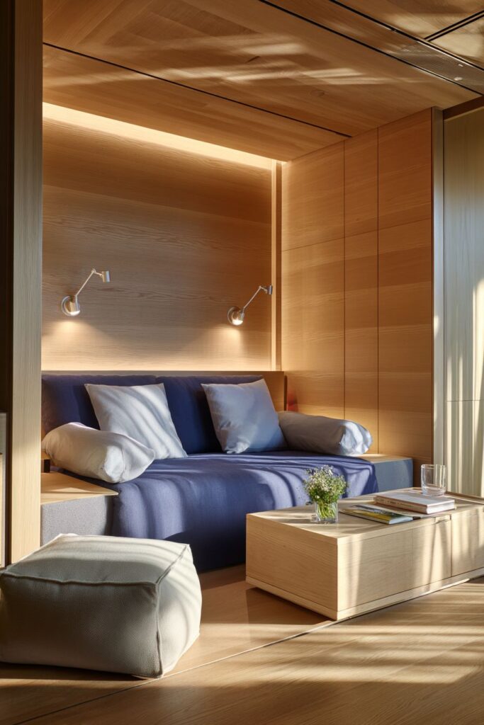 Multipurpose Living Room with Sofa Bed Design