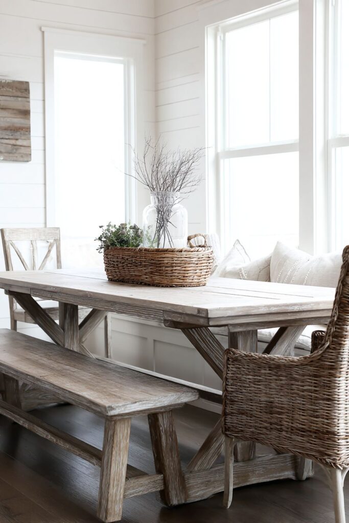 Farmhouse Trestle Table with Removable Leaf