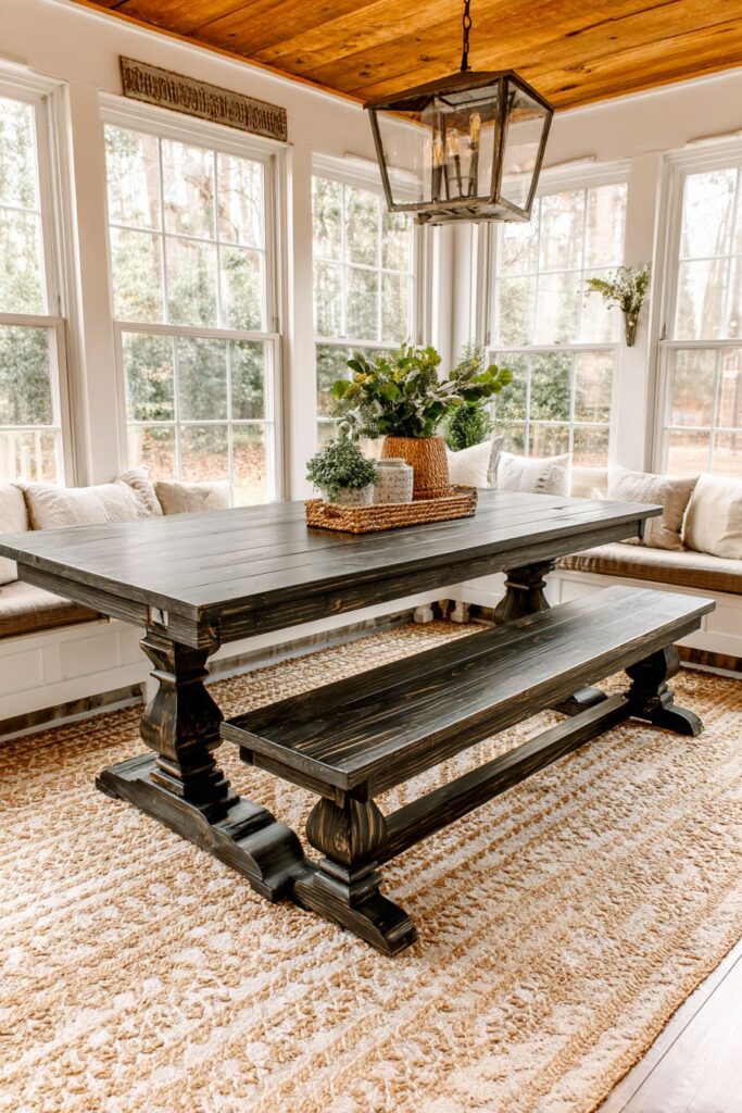Farmhouse Trestle Table with Removable Leaf