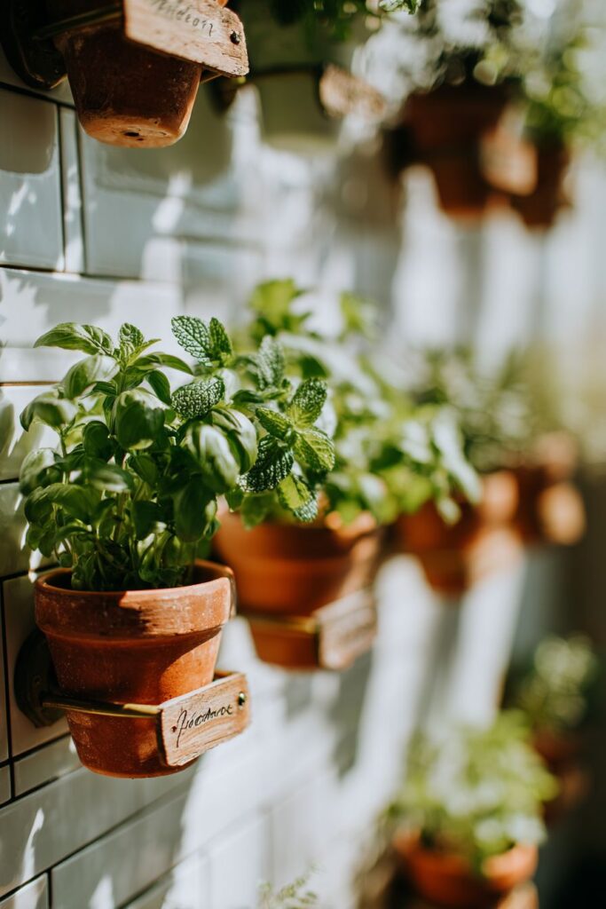 Vertical Herb Garden Wall Installation