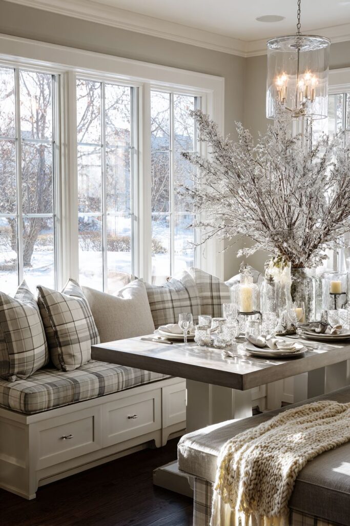 Breakfast Nook Winter Comfort with Layered Textiles
