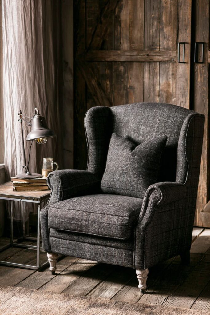 Modern Farmhouse: Charcoal Wingback Elegance