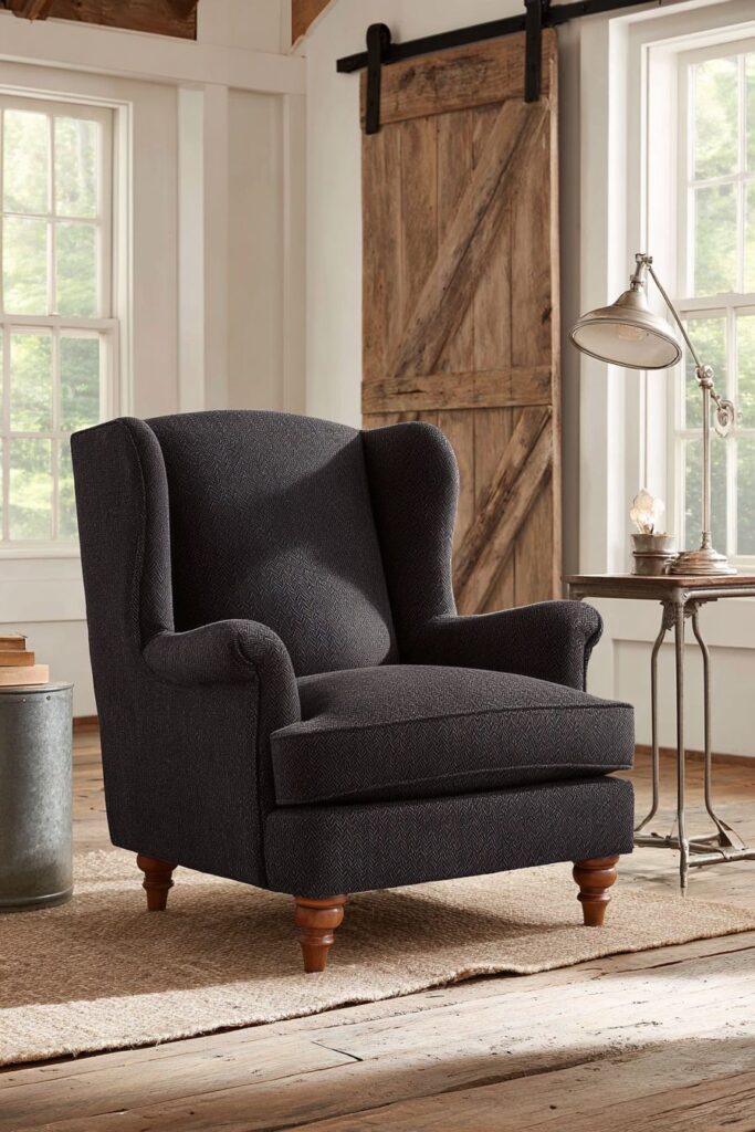 Modern Farmhouse: Charcoal Wingback Elegance