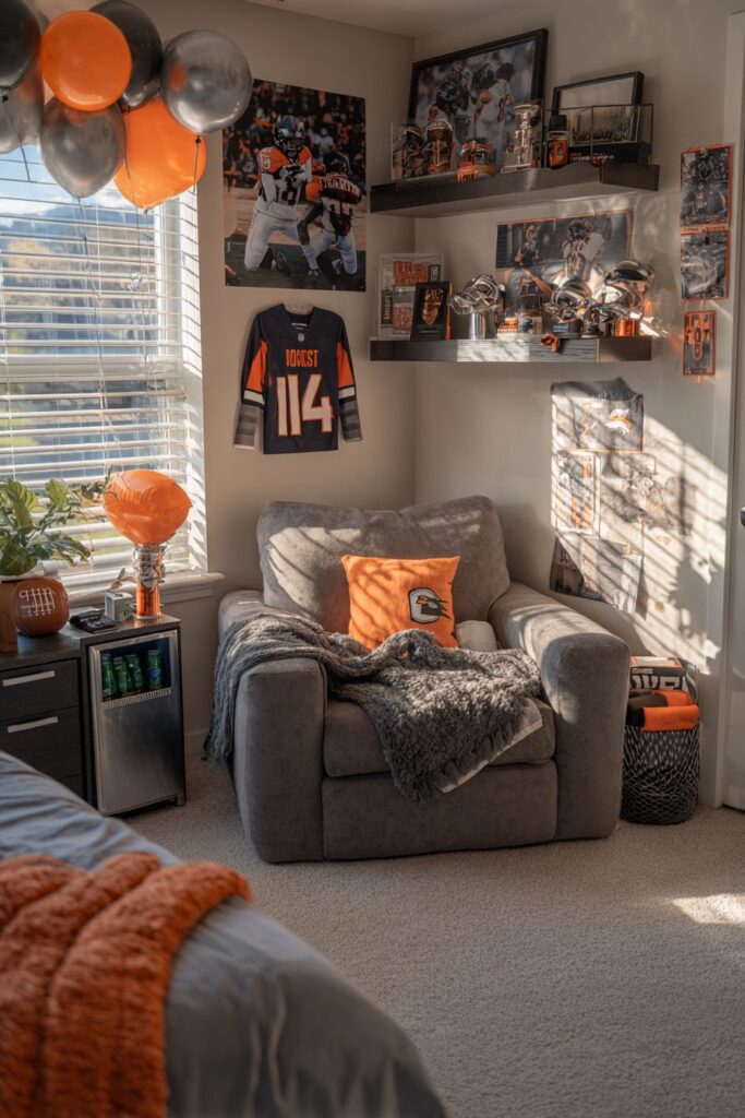 Sporty Corner with Trophy Display