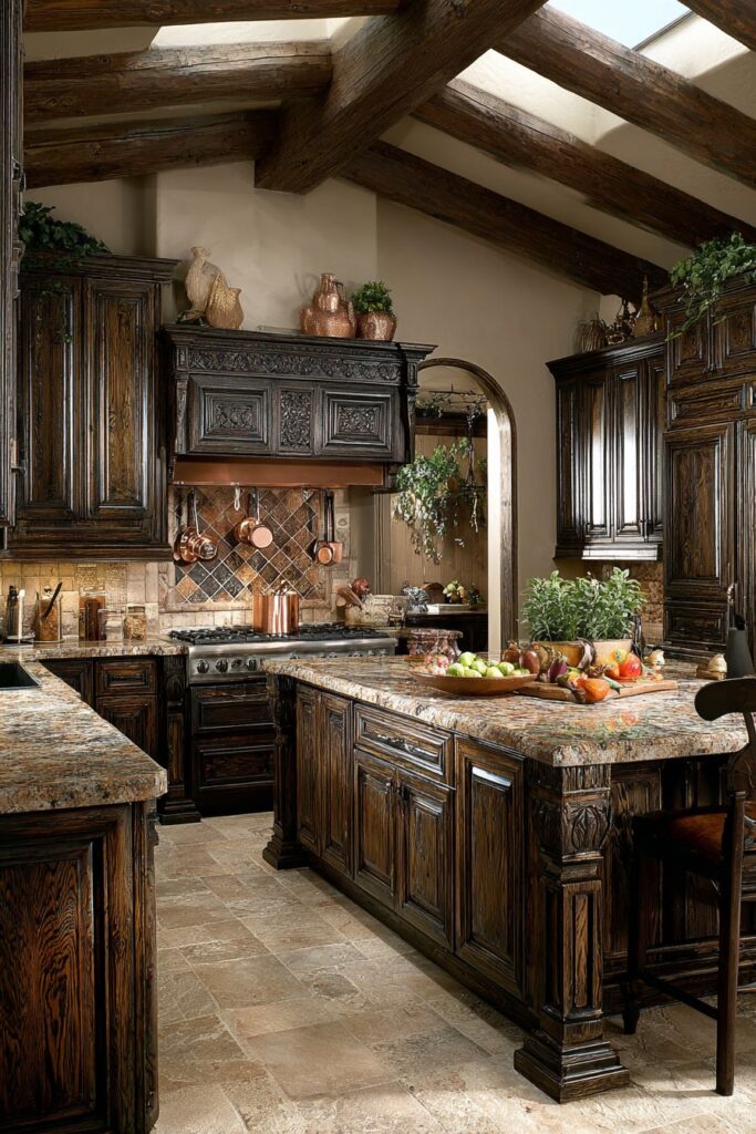 Cathedral-Style Cabinet Doors in Deep Walnut